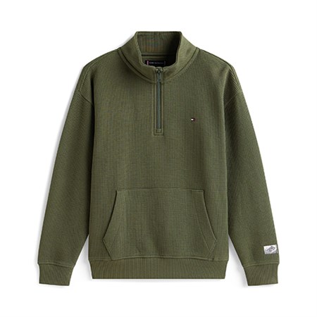 Tommy Hilfiger - Texture Half Zip Sweatshirt, Pewter Green