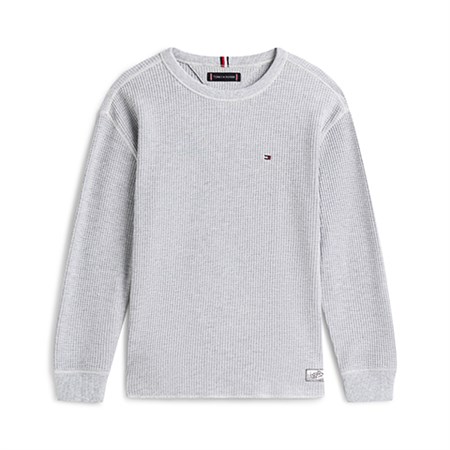 Tommy Hilfiger - Waffle Knit T-shirt LS, Light Grey Heather