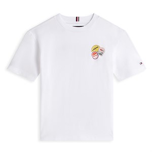 Tommy Hilfiger - Sticker Print Back Graphic Jersey T-Shirt, White