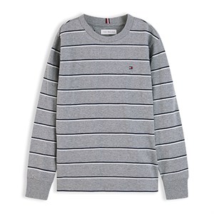 Tommy Hilfiger - Stripe Relaxed Long Sleeve T-Shirt, Medium Grey Heather