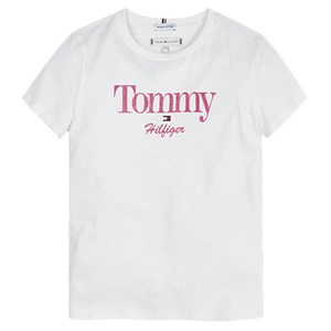 Tommy Hilfiger- Tommy Graphic Glitter T-shirt SS, Ancient White