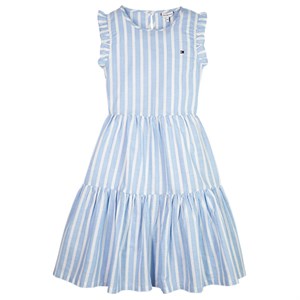 Tommy Hilfiger - Striped Ruffle Dress Sleeveless, Medium Blue Stripe