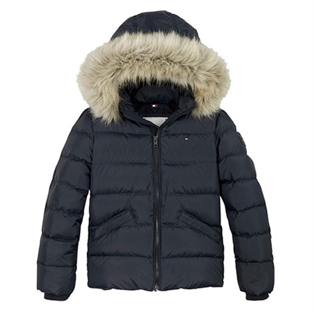 Tommy Hilfiger - Essential Down Fur Hood Jacket, Desert Sky