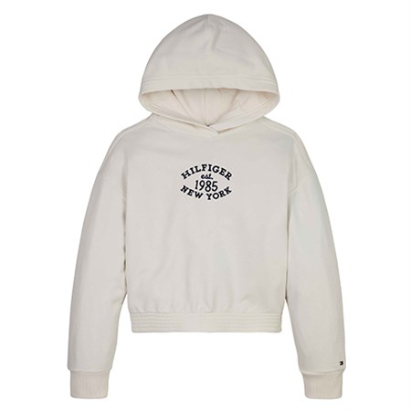 Tommy Hilfiger -  Monotype Flock Hoodie, Ancient White