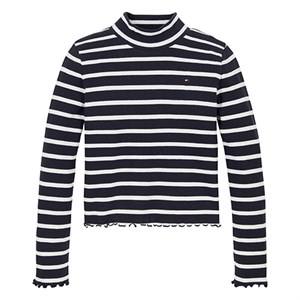 Tommy Hilfiger - Mock Neck Rib Top LS, Breton Stripe