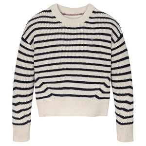 Tommy Hilfiger - Essential Stripe Sweater, Ancient White/Desert Sky Stripe