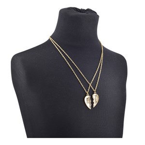 Höjtryk - Necklace Best Friend, Gold Med Glimmer Sten