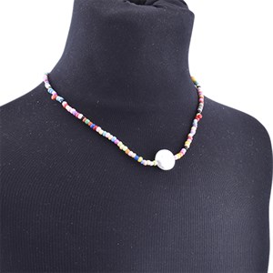 Höjtryk - Perle Halskæde Med En Natur Perle