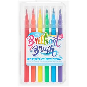 OOLY - Brillant Brush Markers, Sæt Med 12