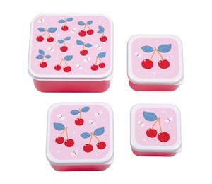 A Little Lovely Company - Bento Lunch & Snack Box Set, Cherries