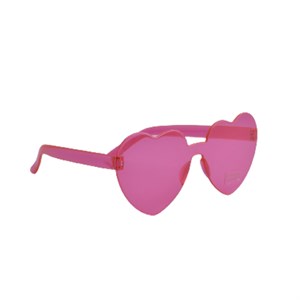 Höjtryk - Transparente Hjerte Solbriller, Pink