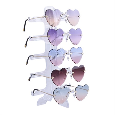 Höjtryk - Sunglasses Transparent Heart Facet Edges - Voksen, Ass.