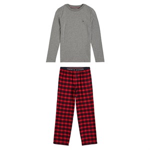 Tommy Hilfiger - Pyjamas Sæt, Grey Ht / Ombre Plaid
