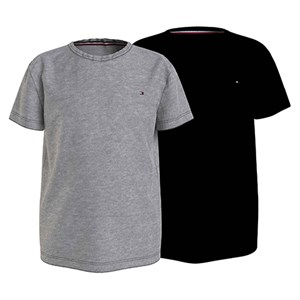 Tommy Hilfiger - 2-Pack Flag T-shirts SS, Light Grey Ht/Black