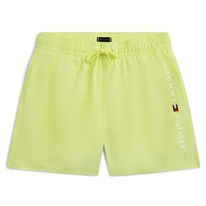 Tommy Hilfiger - Original Logo Embroidery Mid Length Swim Shorts, Faded Fluro
