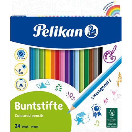 Pelikan - Farveblyanter Sekskantede 24 Stk.