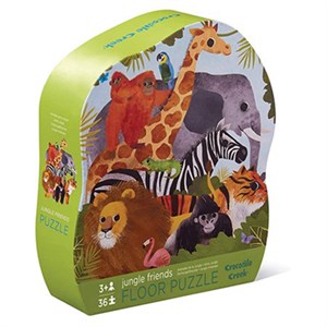 Crocodile Creek - Gulvpuslespil / 36 pc Dazzle Puzzle - Jungle Friends