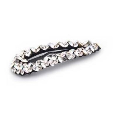 Höjtryk - Triangular Hair Clips w Rhinestones, Silver