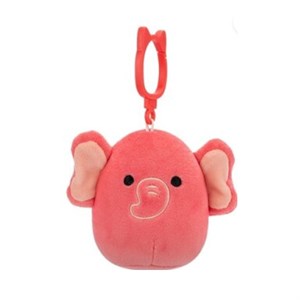 Squishmallows - Nøglering 9 cm Med Clips - Kyla Pink Elephant