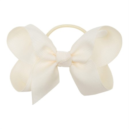 Little Wonders - Lucca Grosgrain Sløjfe På Elastik, Antidque White