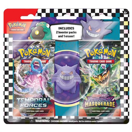 POKEMON - Scarlet & Violet - Poke Eraser + 2 Booster Packs - BTS 2024 - Gengar