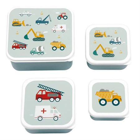 A Little Lovely Company - Lunch & snack box set, Vehicles