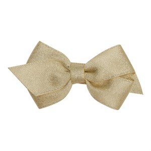 Little Wonders - Viola Sløjfe 6 cm flad - Glitter Satin, Guld Glitter