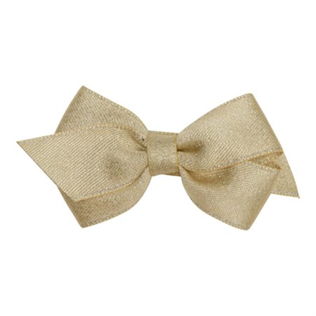 Little Wonders - Viola Sløjfe 6 cm flad - Glitter Satin, Guld Glitter