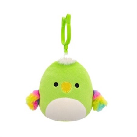 Squishmallows - Nøglering 9 cm Med Clips - Wolfe Green Parrot